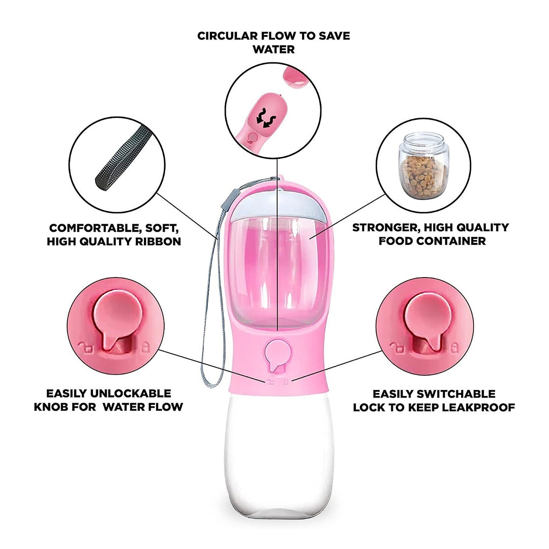 Leak Proof Dog Water Bottle With Portable Food & Poop Bag Dispenser second image