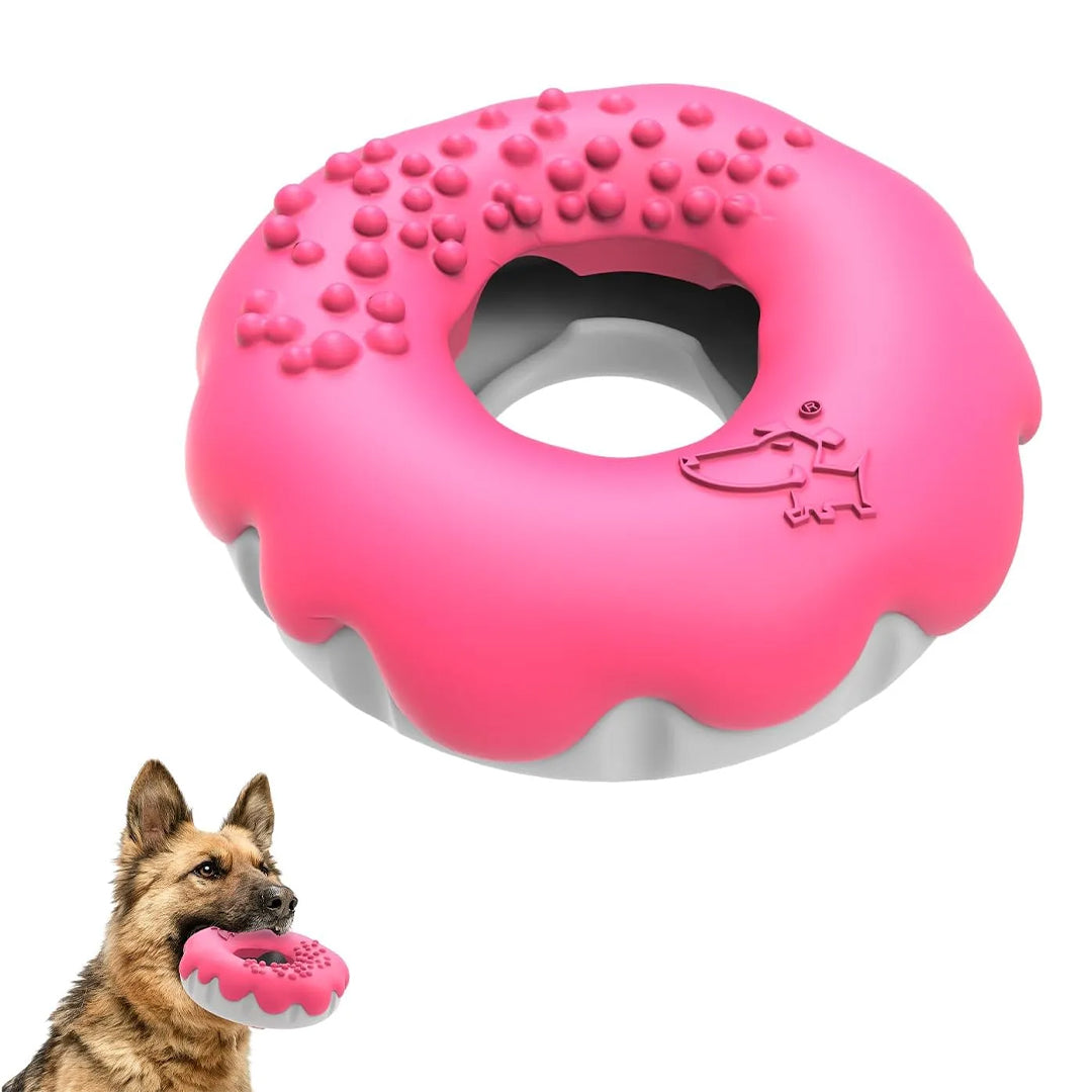 Doughnut Treat Dispenser Indestructible and Interactive Dog Toy