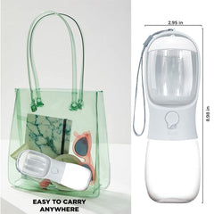 Portable Dog Water Bottle with Food Dispenser & Poop Bag Dispenser Leak Proof