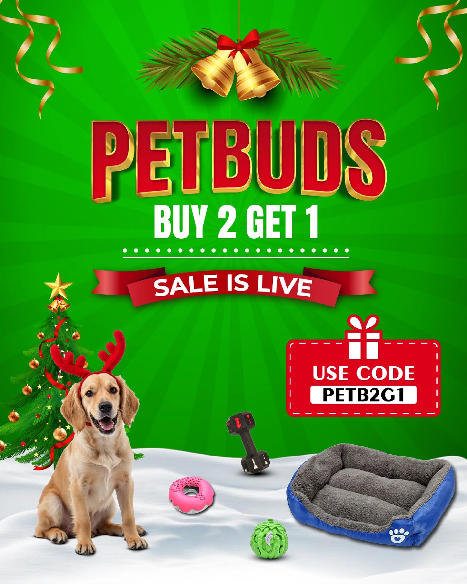 PetBuds branded graphic showcasing dog essentials