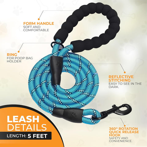 Adjustable No Pull Dog Harness with Padded Protection | Free 5ft Heavy Duty Dog Leash