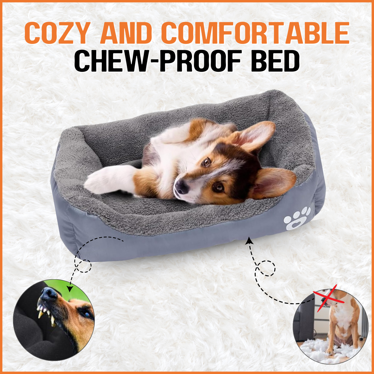 Cozy and Comfortable Chew Proof Bed