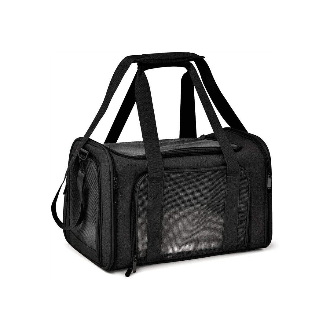 Soft Sided Foldable Pet Carrier Bag With Shoulder Strap & Mat