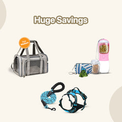 Dog Water Bottle + No Pull Dog Harness + Portable Travel Bag (Pack of 3)